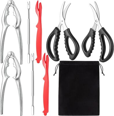 Stainless Steel Crab Claw, Crab Leg Fork, Crab Eating Tools(9 Pcs Set)