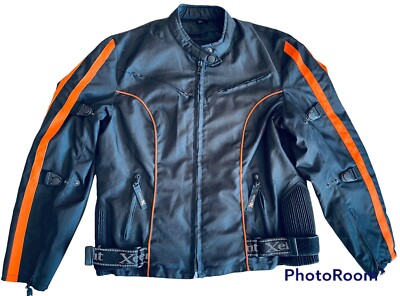 Xelement Motorcycle Jacket Sz XL Women? Black/Orange As Is Outer Jacket ONLY