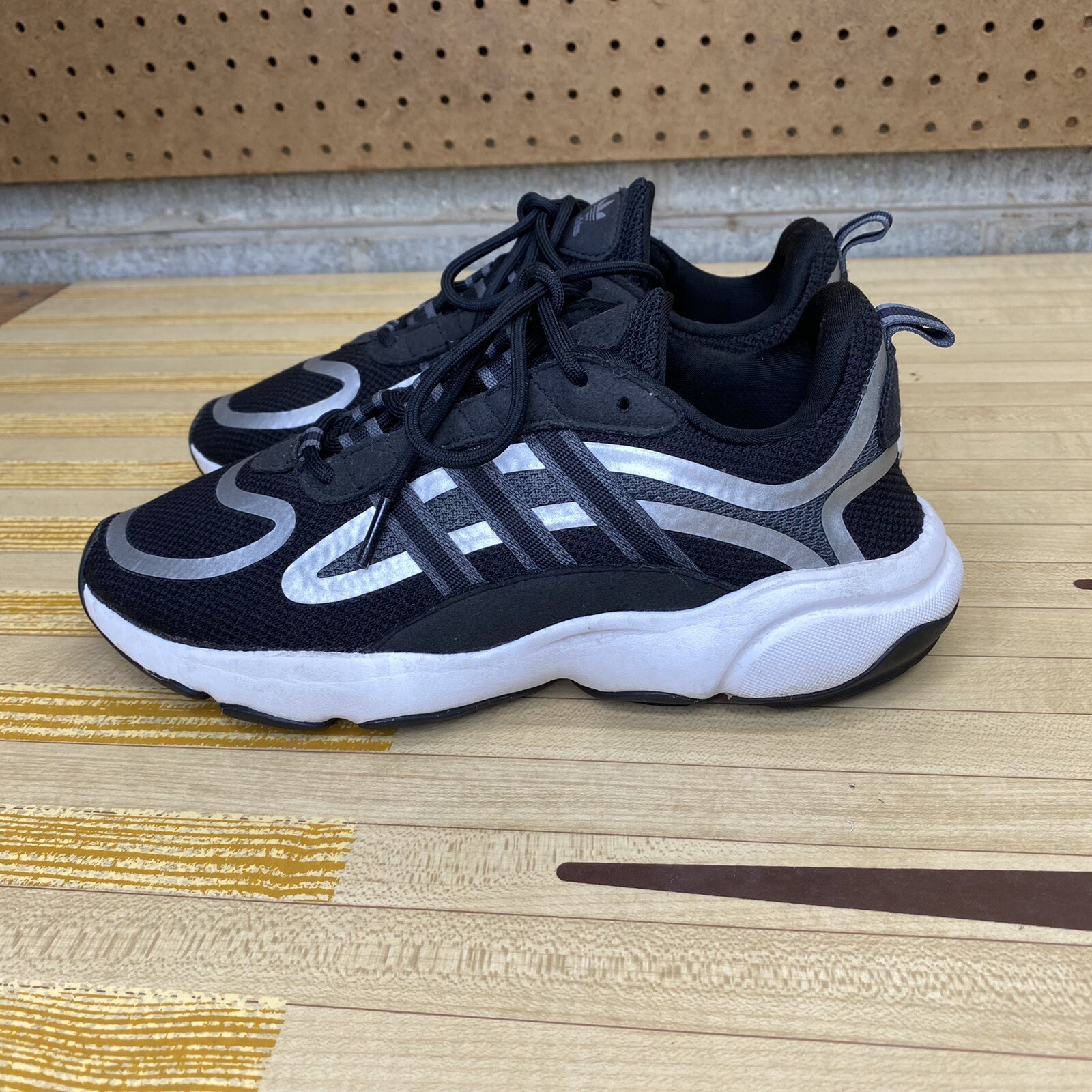 ADIDAS ORIGINALS HAIWEE J CORE BLACK GREY WHITE YTH 6 WMNS 7.5 | eBay