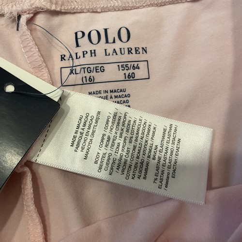 Polo Ralph Lauren Pink Metallic Logo Girls Leggings Size XL 16 - Picture 7 of 7