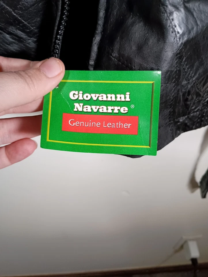 Chaqueta Cinturón Giovanni Navarra Mujer Cuero Negro Piedra Luz Cremallera Talla Pequeña Foto 4 de 4