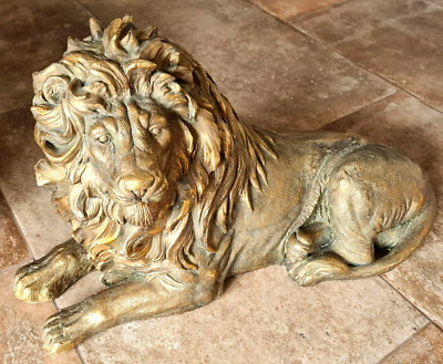 XXL Löwe Lion gold 77 cm Kraft big love Geschenk must have Loft Chalet Luxus WOW