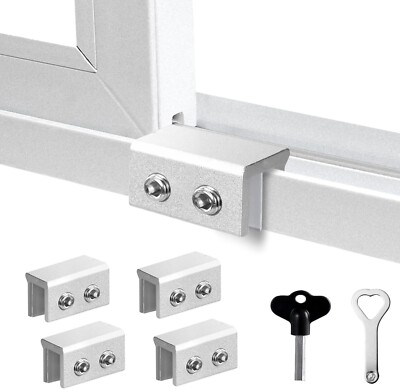 Window Locks,4 Sets,Alu Alloy Material Window Lock for Vertical&Horizontal Slidi