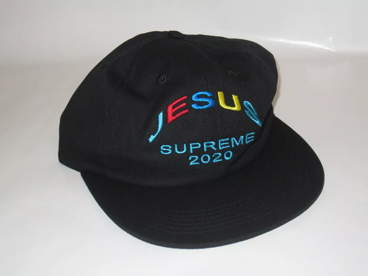 SUPREME Jesus 6 Panel Hat Cap BLACK Adjustable Snapback NEW! F/W 2020 USA  Made