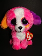 NWT TY Beanie Boos 6" AUSTIN Dog Boo Claire's Exclusive Sparkly Eyes Pink 2015