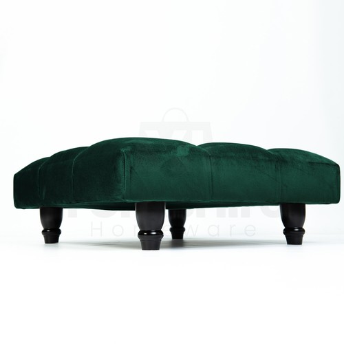 Upholstered Footstool Pouffe Seat Chesterfield Foot Stools 3 Sizes & 13 Colours - Picture 63 of 128