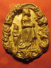 CACHE-PITON ancien DAME de QUALITÉ RENAISSANCE & son PAGE - LAITON doré