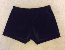 Girls GK Elite Black Velour Gymnastics Dance Shorts Size Small
