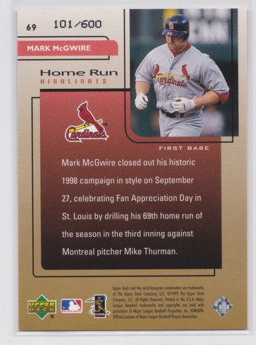 Mark McGwire Insert Parallel Numbered RARE - Choose From List - 20 Dollar BIN - Picture 15 of 39