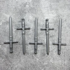 5pack Crusader Sword Gray Blocks Weapons Accessories for Minifigures C55945