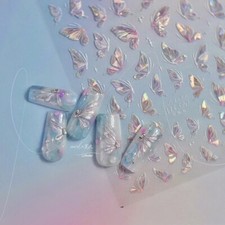 Nail Art Stickers  Pinky Aurora Butterfly CL003 UK Post