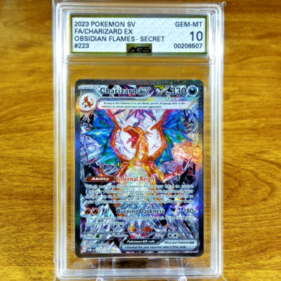 Pokemon Obsidian Flames Charizard EX 223/197 AGS Gem-MT 10 Holo