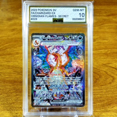 Pokemon Obsidian Flames Charizard EX 223/197 AGS Gem-MT 10 Holo