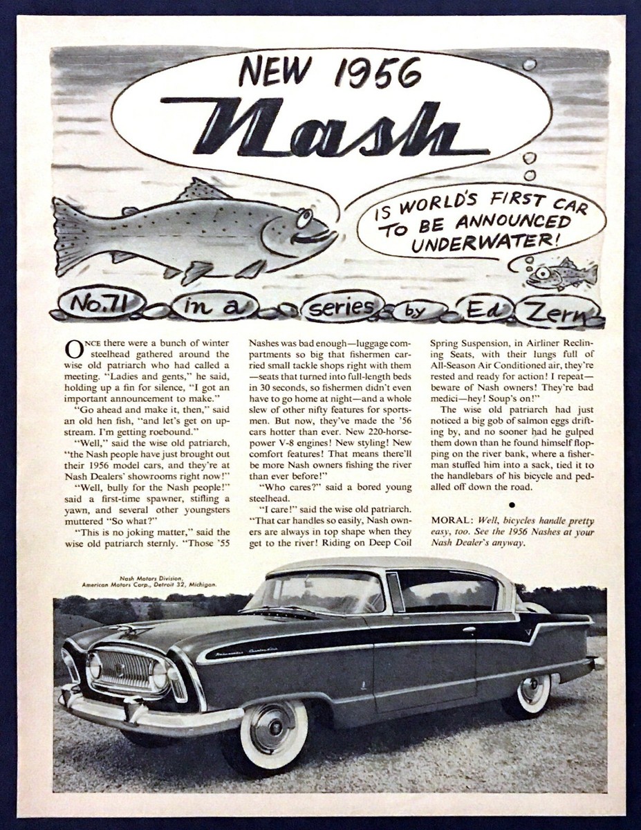 1956 Nash Ambassador Country Club 2-door Sedan photo Series #71 vintage  print ad