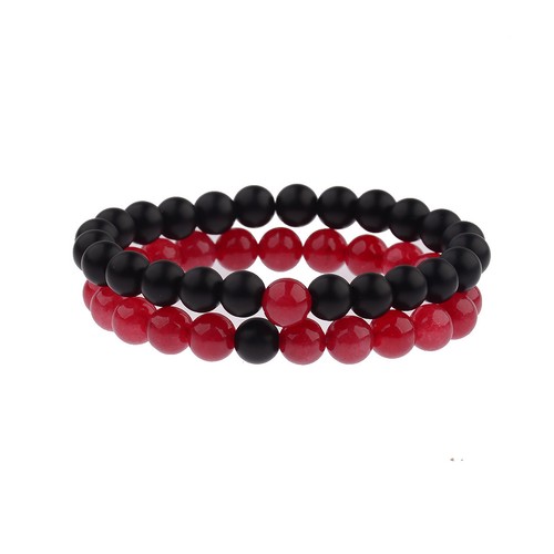 8mm Lava Chakra Natural Stone Agate Beads Couple Lover Relationship Bracelets - Picture 64 of 123
