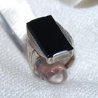 Art Deco Czechoslovakian  Silver Onyx  - Size L