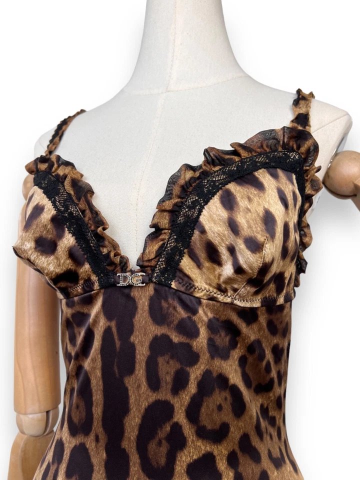 Camiseta sin mangas con camisola estampado de leopardo DOLCE & GABBANA logotipo DG talla S Foto 4 de 4