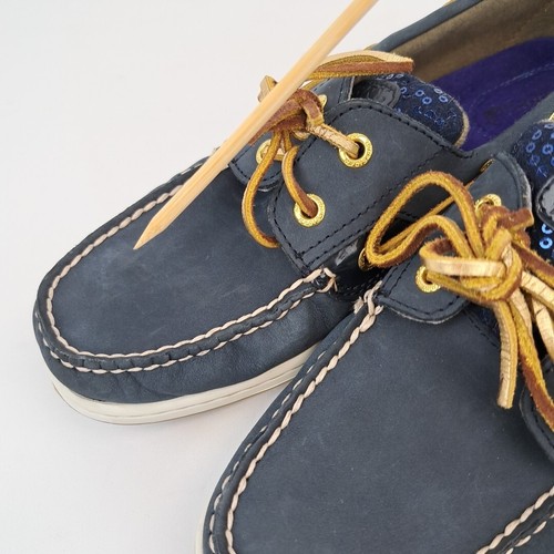 Sperry Top Sider Bluefish Navy Wool Sequin Loafer Boat Shoes US 9 M - Picture 13 of 13
