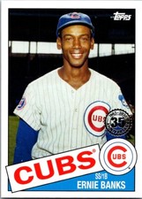 2020 Topps Update 1985 Baseball 35th Anniversary Blue Ernie Banks Chicago Cubs