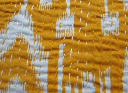 Funda de cojín de algodón Ikat Kantha india hecha a mano sofá almohadas estuche decoración - Imagen 2 de 2