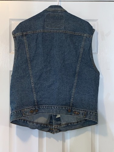 GILET DENIM UOMO VINTAGE LEVIS XL MADE IN USA - Foto 2 di 4
