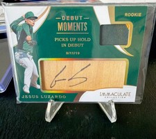 2020 Panini Immaculate Debut Moments Relics #10/10 Jesus Luzardo Auto Bookend