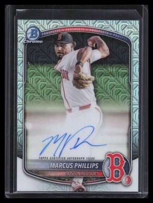 Marcus Phillips 2025 Bowman Draft #BMA-MP Chrome Prospect Auto Mojo Refractor