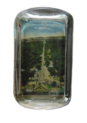 Antique Glass Paperweight Incline Railway Lookout Mountain Chattanooga TN