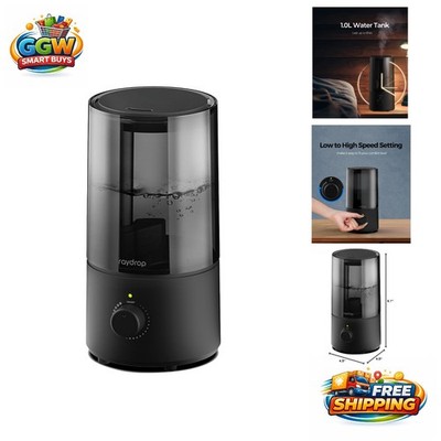 Compact 1.0L Cool Mist Humidifier with Auto Shut Off - Whisper Quiet Design