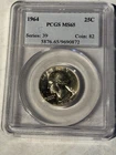 1964 Washington Quarter PCGS MS65 Silver 25C Certified Coin 90% Silver