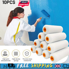 10PCS Mini Foam Paint Roller Sleeves 4" 100mm Sponge Refills Decorating UK