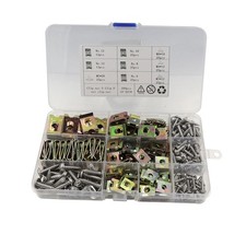200pcs Assorted Spire Clips U Nuts Captive Speed Fasteners Self Tapping Screw