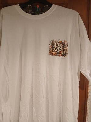 T-Shirt   Damen Herren Route 66 Motiv 100 % Baumwolle  weiß XXL