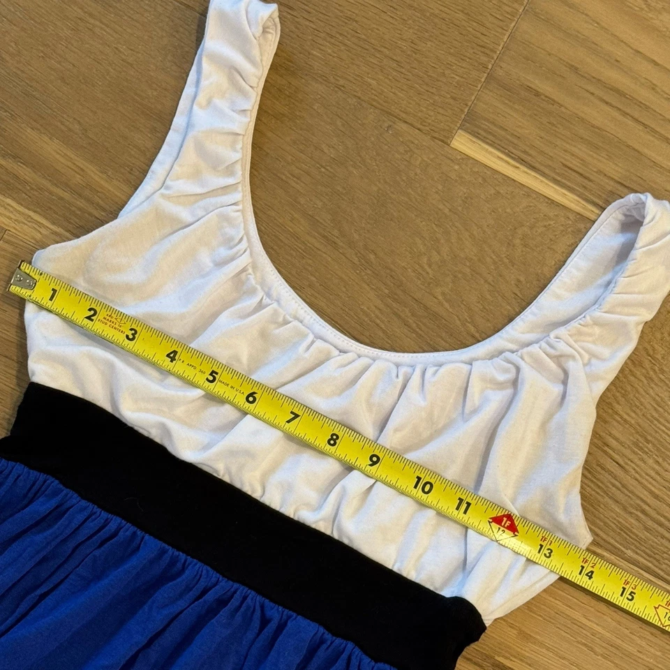 Vintage dELiA*s Babydoll Dress Small Blue White Black Colorblock Y2K Made USA - Image 4 of 4