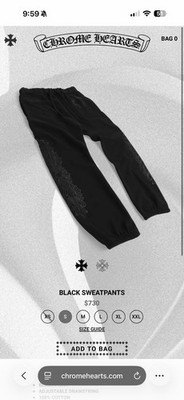 Chrome Hearts Online Exclusive Black Floral Sweatpants - Small