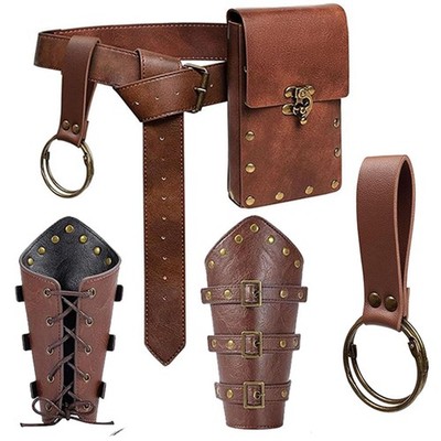 Renaissance Belt Pouch Purse Viking Bracer Hook Halloween Set Medieval Festiv...