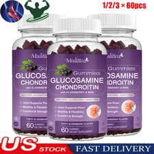 1-3 Pack 1500mg Glucosamine Chondroitin Gummy MSM Triple Strength Joint Support