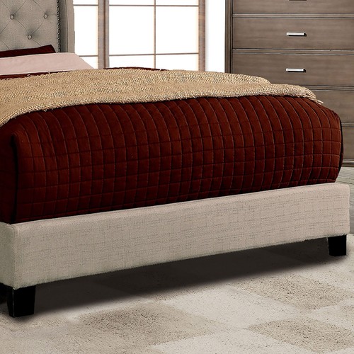 Furniture of America Quill Transitional Fabric Tufted Cal King Bed in Warm Gray - Picture 6 of 8