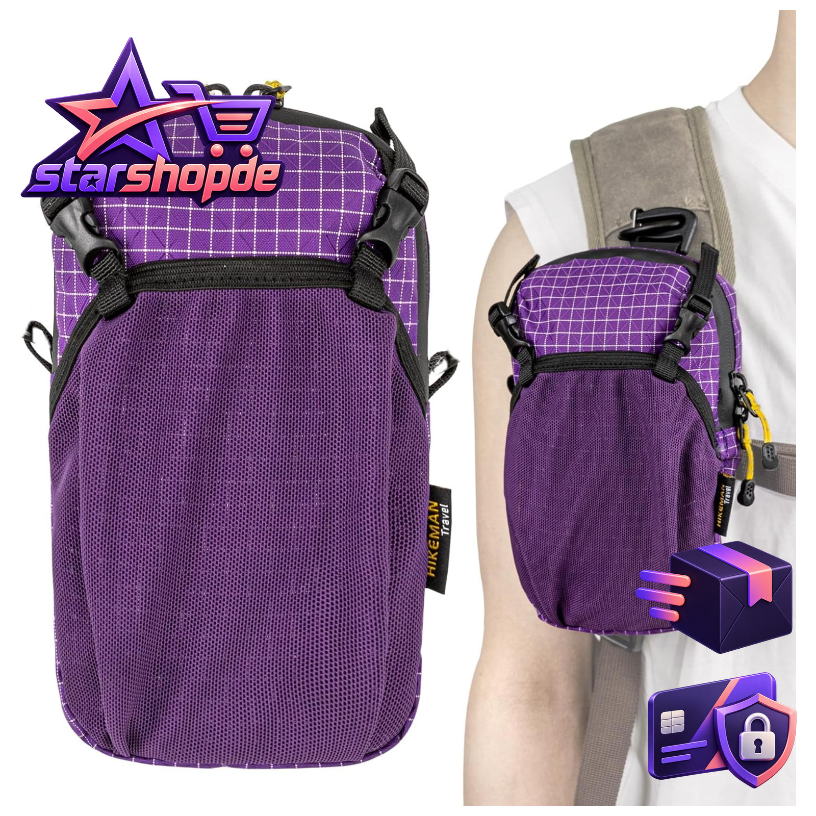 Handytasche Wasserdicht Taktisch Schulterriemen Tasche für Rucksack Sport