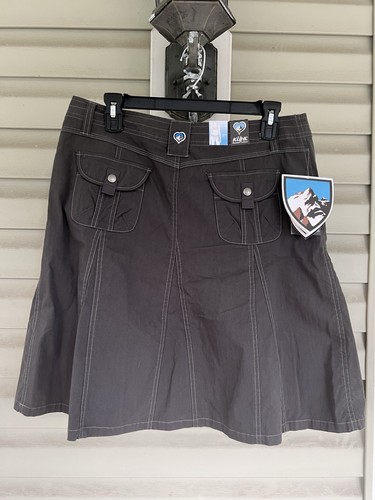 Jupe femme neuve avec étiquette Kuhl Splash taille 8 grise non doublée randonnée extérieure poches évasées snap - Photo 3/14