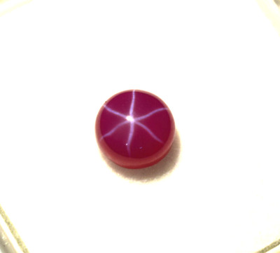 Myanmar's Certified 1.35 Ct Natural 6 Rays Red Star Ruby Cabochon Loose Gemstone