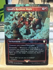 MTG *Gimli’s Reckless Might Foil X1* (NM) Lord of the Rings Commander Magic