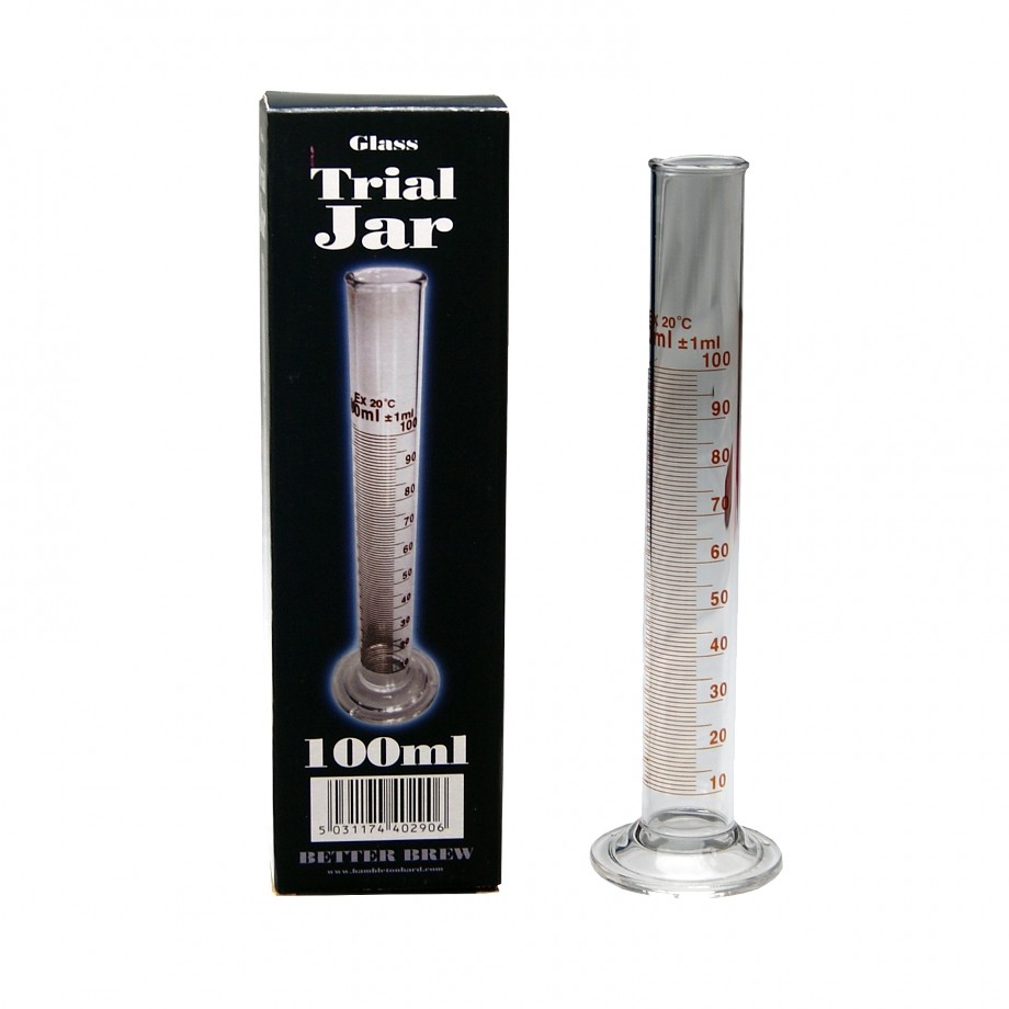 Graduated Glass Trial Jar For Hydrometers - 100ml - Homebrew, Wine Making, Cider
