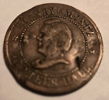 BRASS 1863 CIVIL WAR TOKEN ORPHEUS HALL HENRY C. MUNTZ  New York