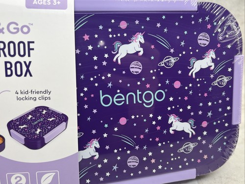 Bentgo Kids Purple Space Unicorn Snap & Go Leak-Proof Lunch Box | Brand New! - Picture 4 of 4