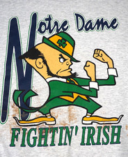 Vintage Notre Dame Fighting Irish Sweatshirt XL Mens 90s Crewneck Pullover Gray