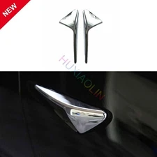 For Tesla Model X S 2012-21 Chrome Side Fender Outer Camera Cover Trim 2PCS Fit