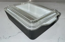 Pyrex 0503 Black Refrigerator Casserole Dish 1.5QT Vintage Rare Ovenware USA