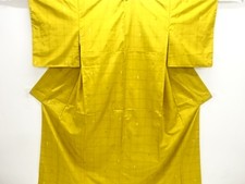 7544975: JAPANESE KIMONO / YONEZAWA TSUMUGI / WOVEN GRID KASURI