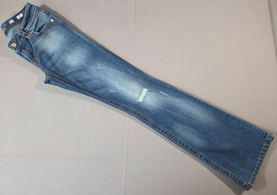 Miss Me Womens 27 Blue Mid Rise Classic Saddle Stitch Bootcut Stretch Jeans